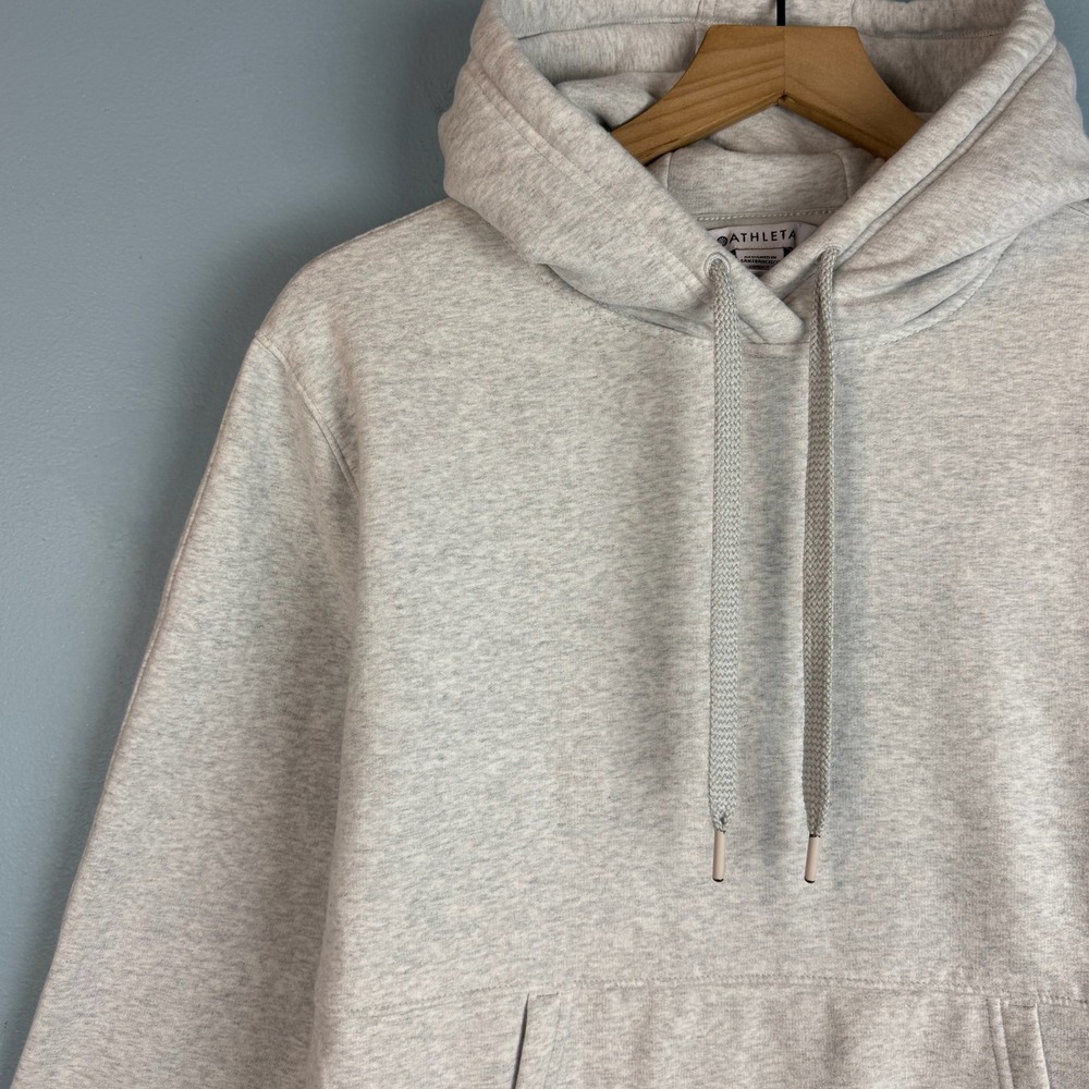 Athleta Women's Light Gray Hooded Pullover Sweatshirt